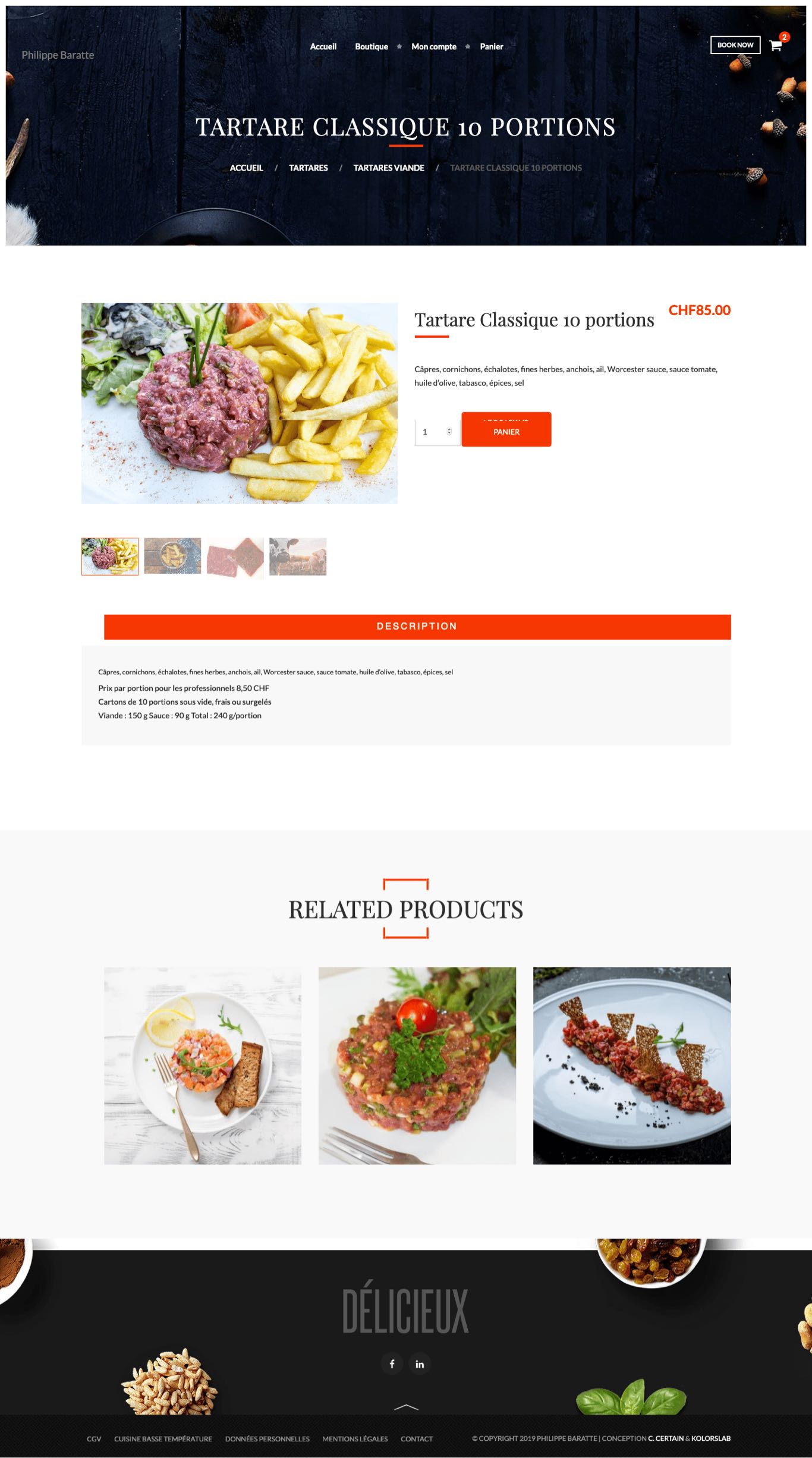 UX - UI Design pour la marquede restauration Philippe BARATTE