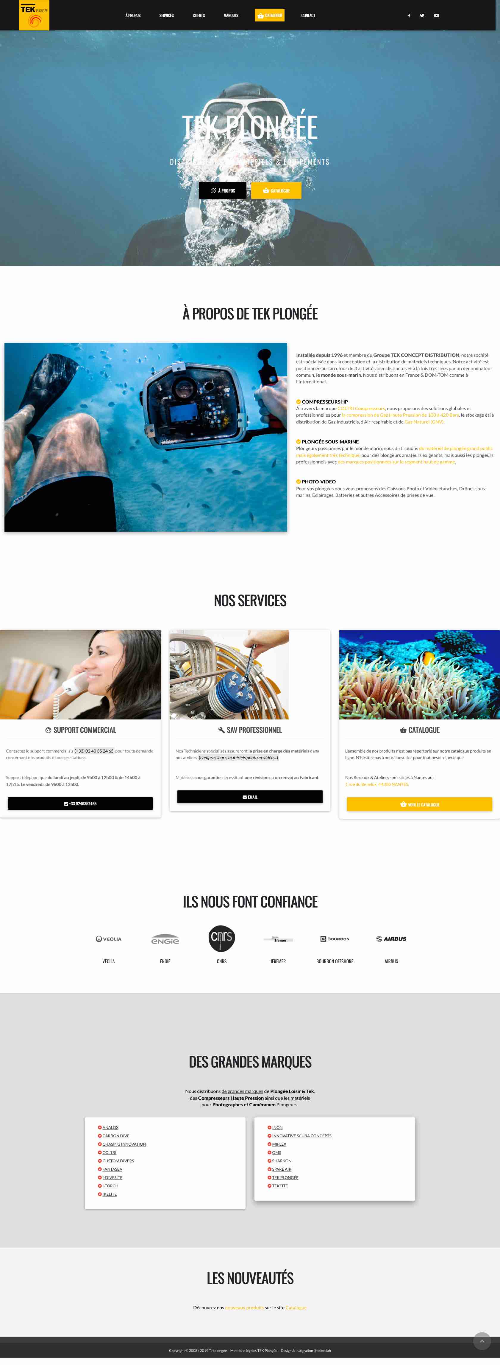 Page Corporate Tek Plongée