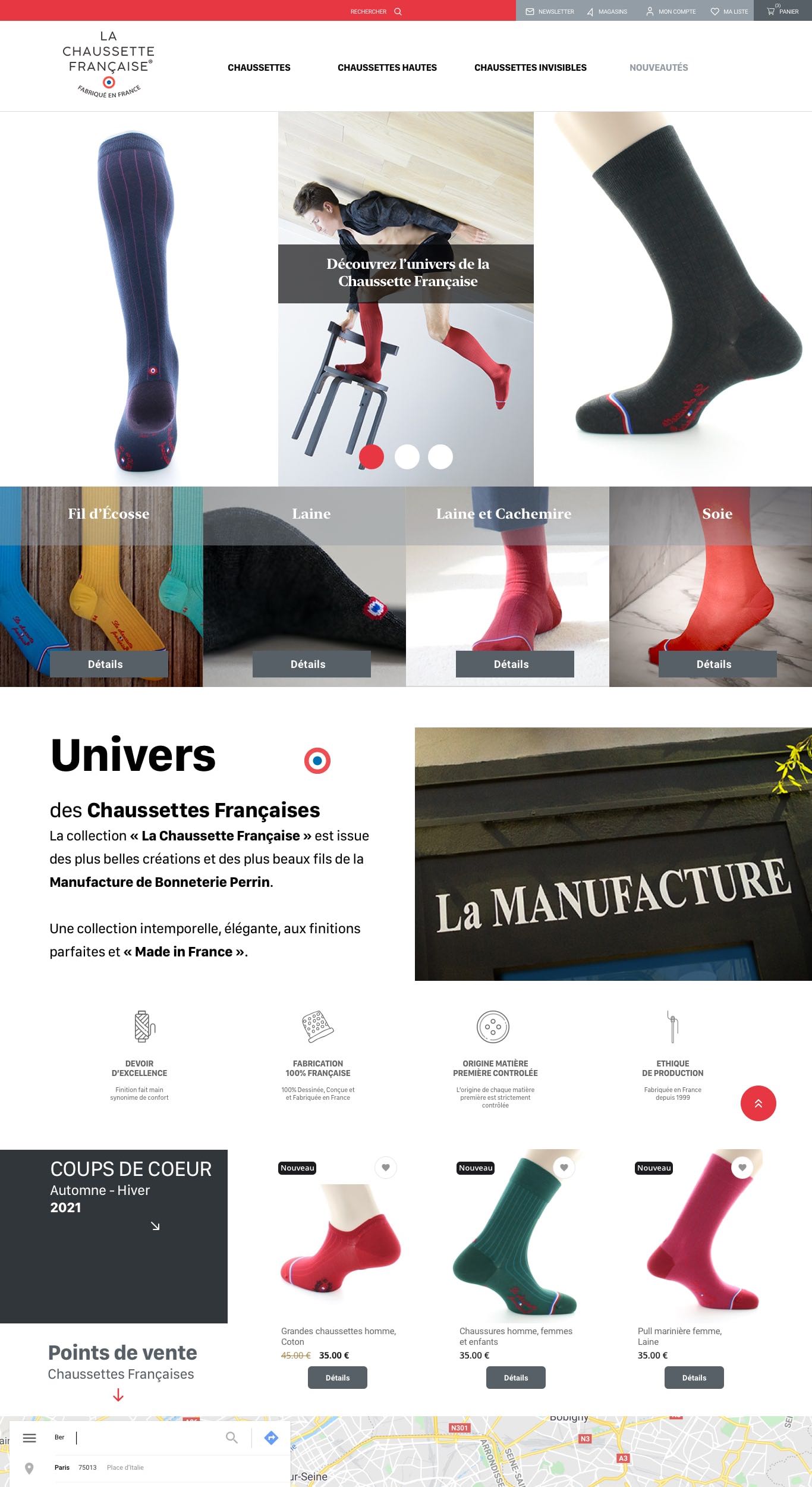 UX - UI Design pour la marque la Chaussette Française